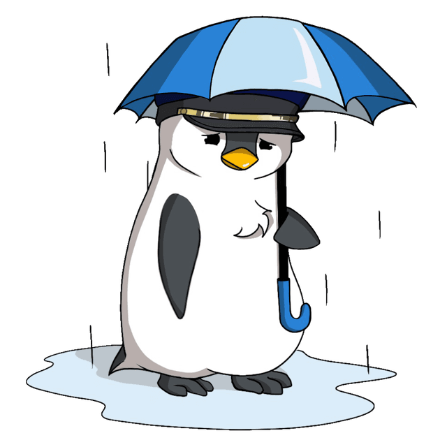 Pinguin mit Regenschirm